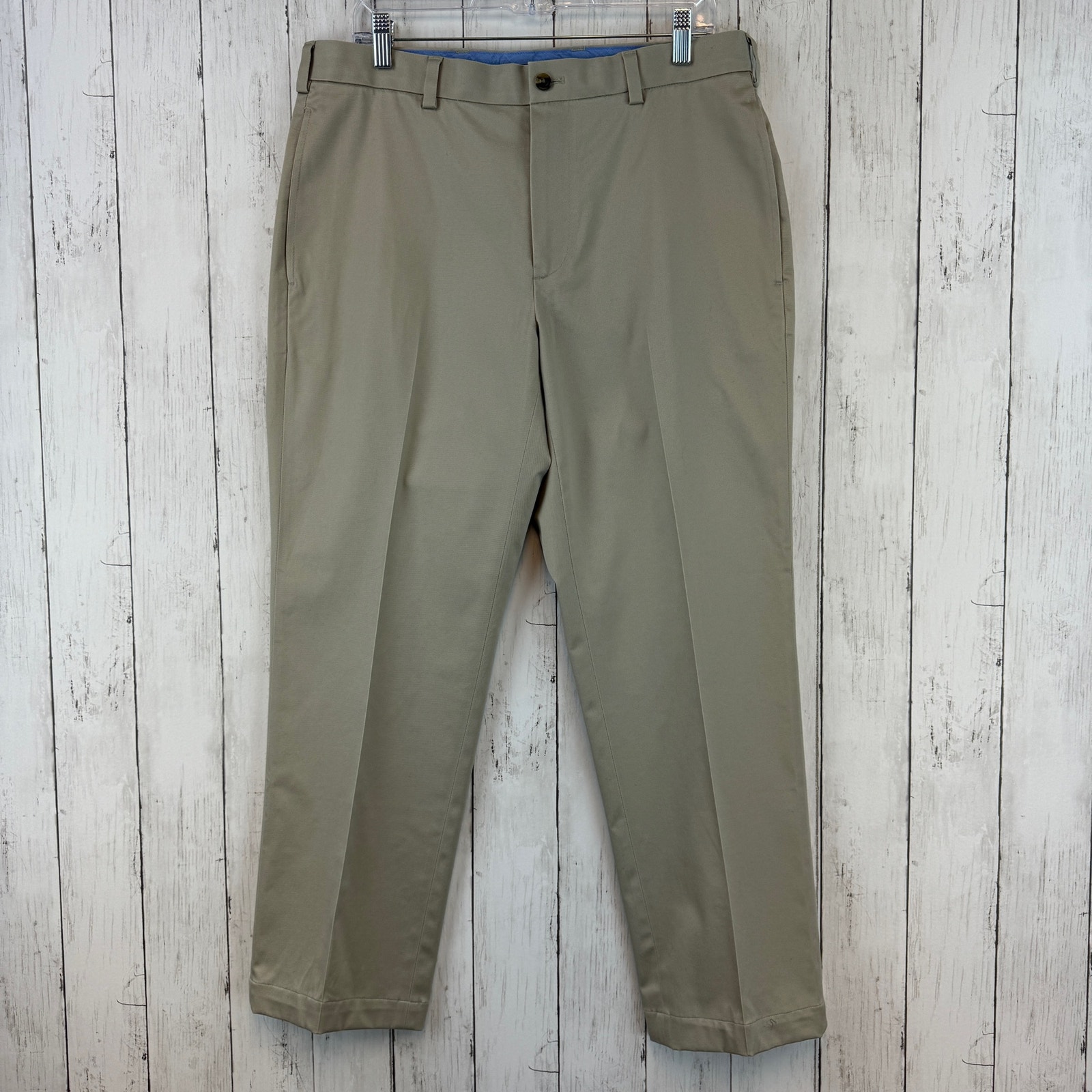 Brooks Brothers Tan Clark Straight-Fit Stretch Advantage Chino Pants Size 34